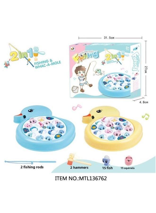 Children's Educational Fishing Toy Electric Rotating Music Turntable Parent-child Interactive Game Magnetic Toy-Color:Small Fish 2 In One Series - Image 4