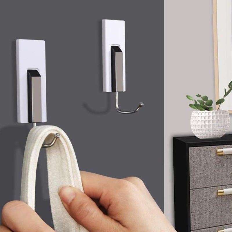 خطافات حائط قوية خالية من الثقب 4 قطع تصميم مفاتيح البيانو متينة قابلة للإزالة بدون تلف الحفر - Image 5