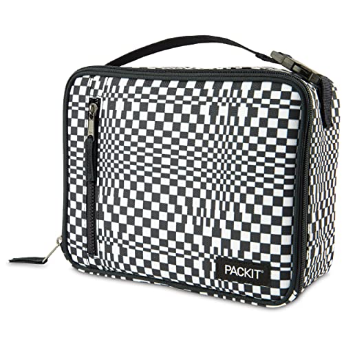 PackIt Freezable Classic Lunch Box, Checked Out, Built with EcoFreeze Technology, Collapsible, Reusable, Zip Closure With Zip Front Pocket and Buckle Handle, Perfect for School Lunches - Image 1