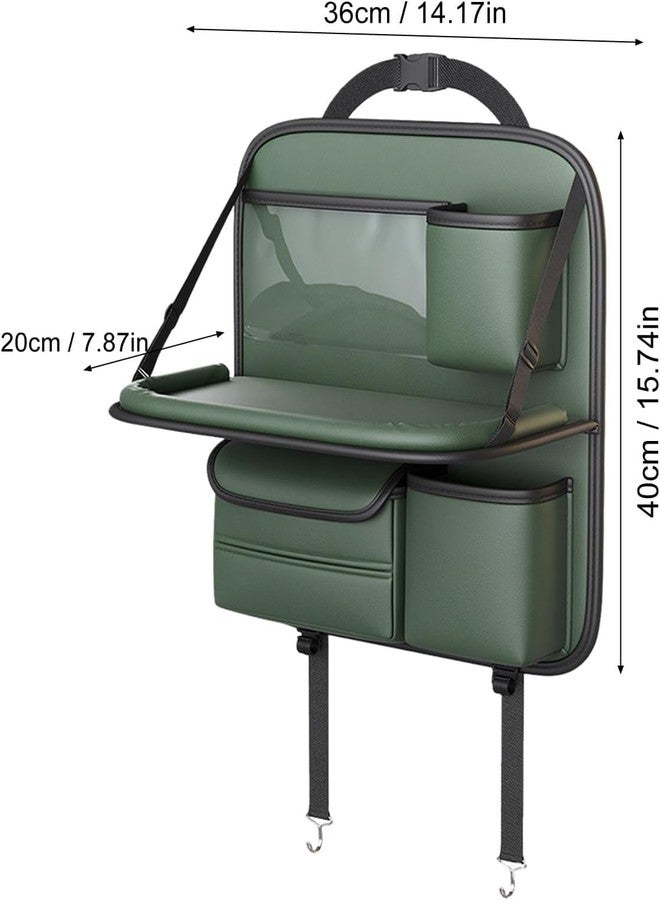 KINETICS LIGHTING KAIZEN STAR Car Back Seat Organizer with Foldable Tray | Multipurpose Dining & Storage Solution | PU Leather Waterproof Car seat Organizer for Mobile, Tablet, Bottle, Tissue (PACK OF 2) - Image 3