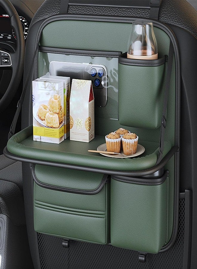 KINETICS LIGHTING KAIZEN STAR Car Back Seat Organizer with Foldable Tray | Multipurpose Dining & Storage Solution | PU Leather Waterproof Car seat Organizer for Mobile, Tablet, Bottle, Tissue (PACK OF 2) - Image 1
