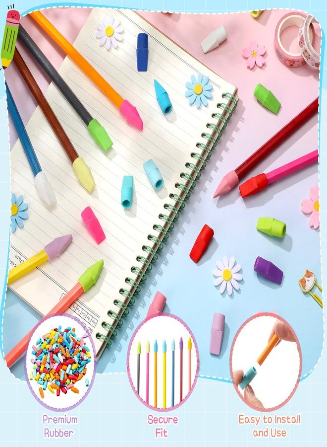 YooNotee 800 Pcs Pencil Top Erasers Bulk 15 Assorted Colors Pencil Cap Erasers Pencils Eraser Toppers for Writing, Home Office Supplies, Party Favor Bags, Game Prize Giveaways - Image 3