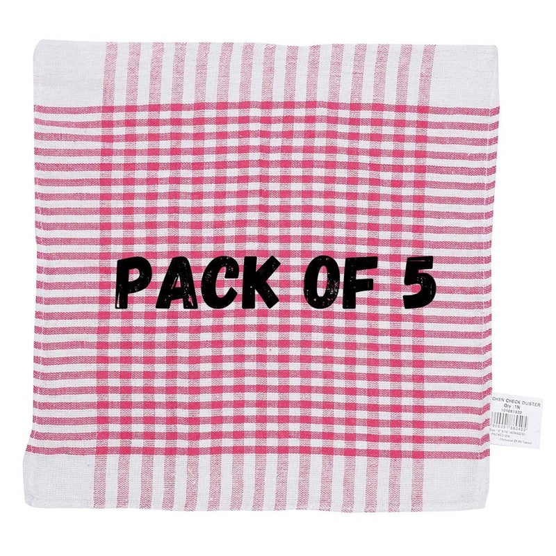 Rokoo Checked Cloth Duster Cloth Napkin 16 x 16 Inches Multicolor (Pack of 5) - Image 5