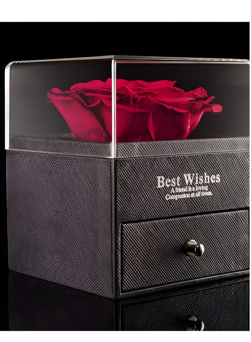 Vergali Preserved Rose LOVAPPY with Necklace,Creative Gift Box - Infinity Rose in Love Box - Made from Real Fresh Beauty Rose - Romantic Gifts for Her, Female, Mom,For Mothers Day /Anniversary Birthday Gift - Image 5