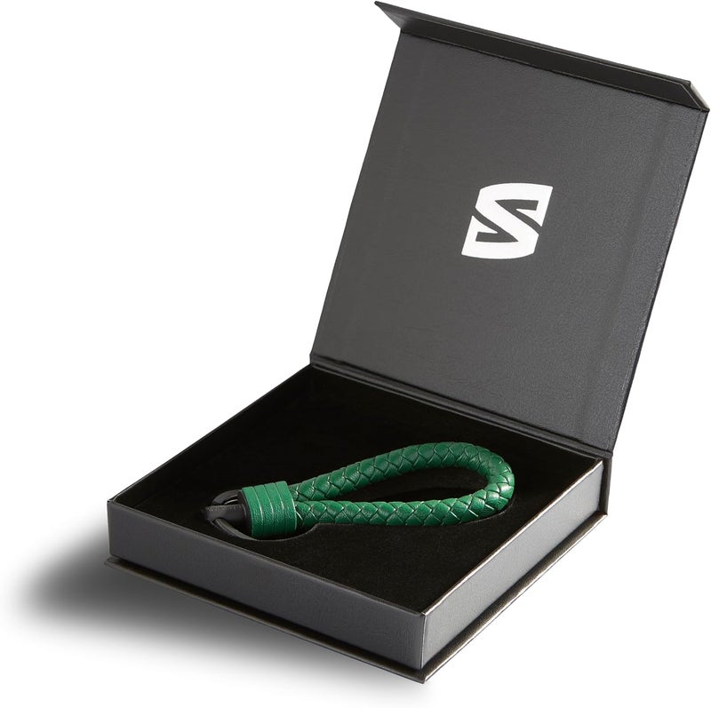 SERASAR Leather Cord With Stainless Steel Key Chain - Additional Rings For Small Keys - Ideal For Car, Motorcycle, Bicycle And House - Keychain With Gift Box - Image 3