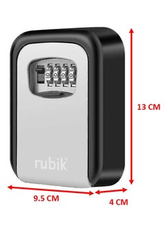 Rubik Metal Outdoor Key Storage Box with Combination Code Wall Mounted for Hidden Key & Access Card Sharing for Airbnb Holiday Homes Hotels Hostels Dorms Office Shops (Grey/Black)  - Image 2