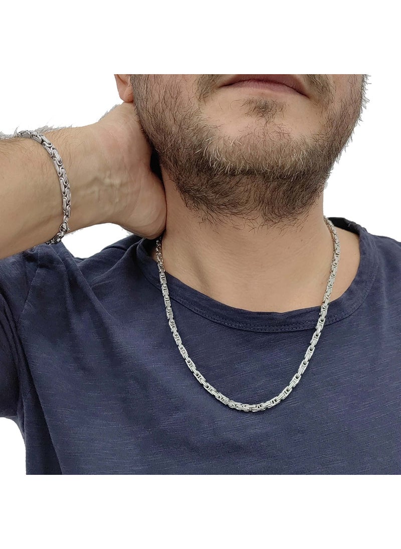 4mm King Grey Steel Men's Bracelet Chain Set ET12 - pzsku/Z70DD0A9509190AEEBEA0Z/45/_/1725794977/8e8fa692-0d62-46e8-a55c-9a7271be5b76