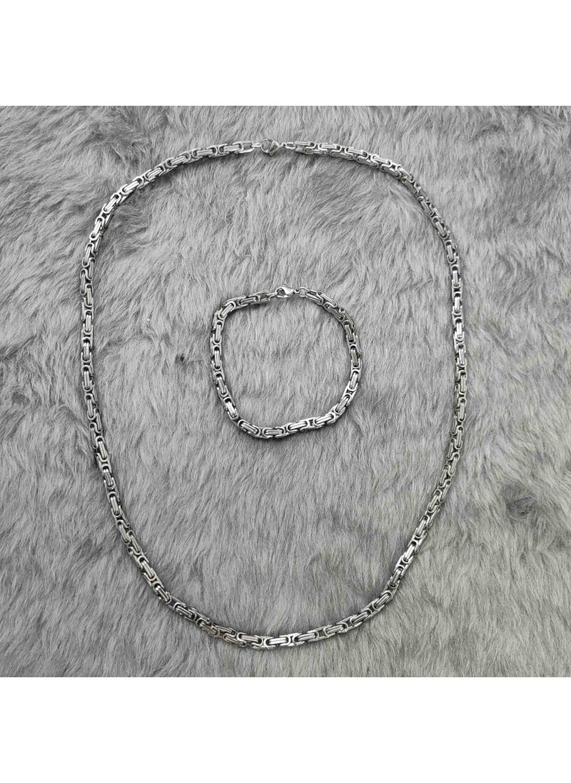 4mm King Grey Steel Men's Bracelet Chain Set ET12 - pzsku/Z70DD0A9509190AEEBEA0Z/45/_/1725794978/7aefcce3-1b55-48ae-88d1-7db49a95173b