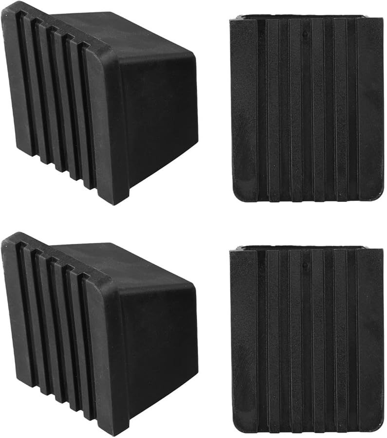 4PCS Black Rubber Gym Floor Protectors 50X50mm Square End Cap For Fitness Equipment - Image 2