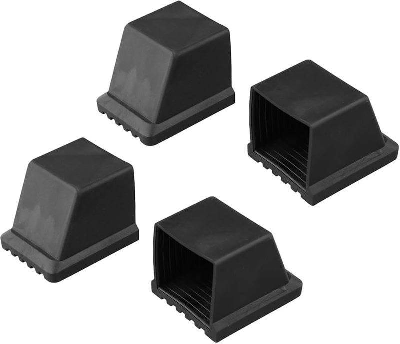 4PCS Black Rubber Gym Floor Protectors 50X50mm Square End Cap For Fitness Equipment - Image 3