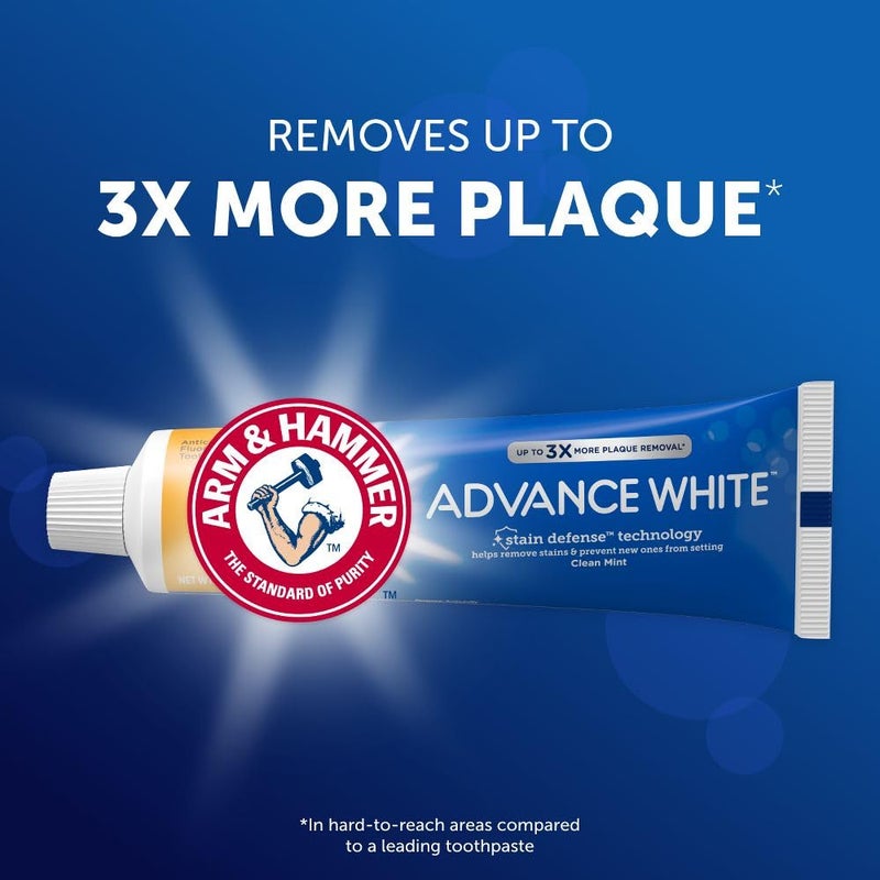 Arm & Hammer Advance White Extreme Whitening Toothpaste, Clean Mint, 6 Ounce (Pack of 3) - Image 4