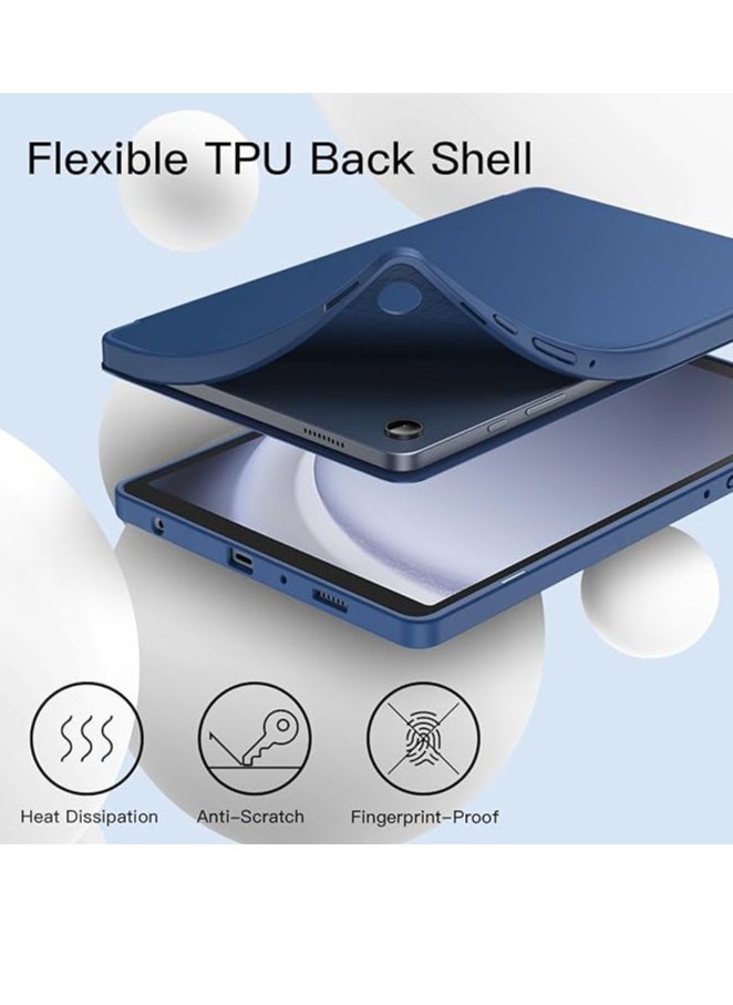 YoYoTech - Samsung Galaxy Tab A9 8.7 Inch 2023 Model with Pencil Holder Slim Tablet Cover with Soft Back Auto Wake Sleep Function Blue - Image 1