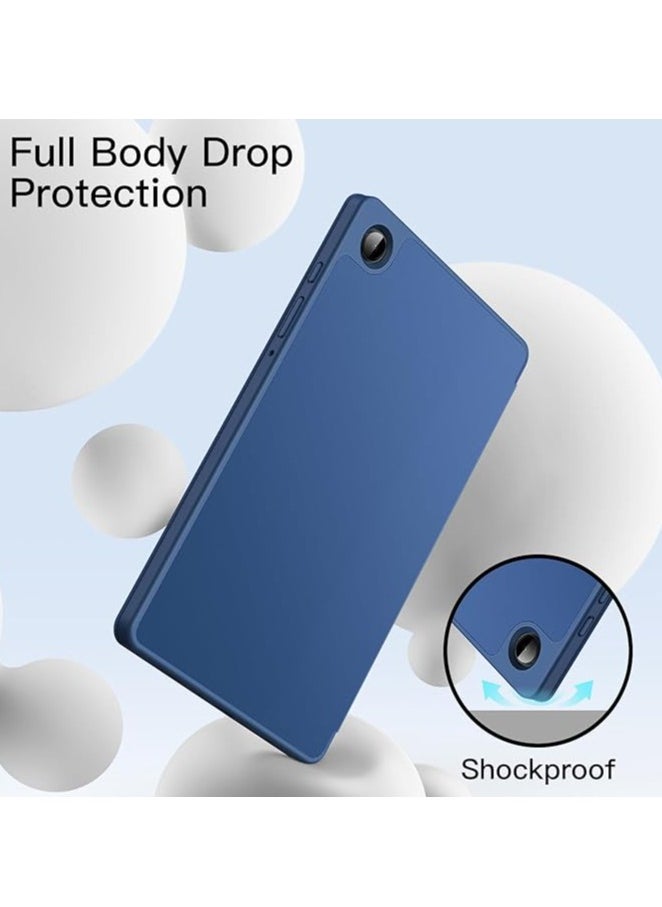YoYoTech - Samsung Galaxy Tab A9 8.7 Inch 2023 Model with Pencil Holder Slim Tablet Cover with Soft Back Auto Wake Sleep Function Blue - Image 1