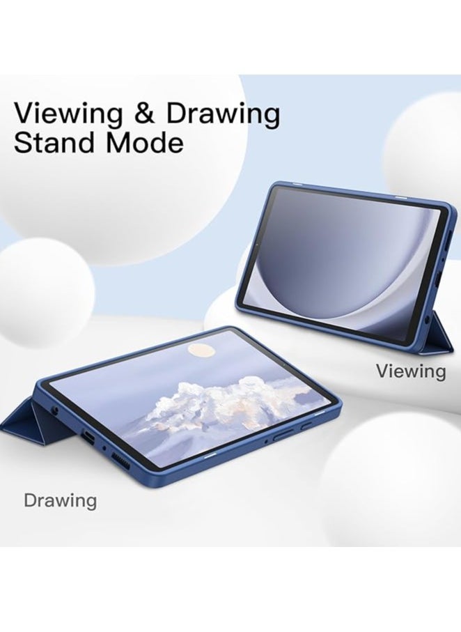 YoYoTech - Samsung Galaxy Tab A9 8.7 Inch 2023 Model with Pencil Holder Slim Tablet Cover with Soft Back Auto Wake Sleep Function Blue - Image 1