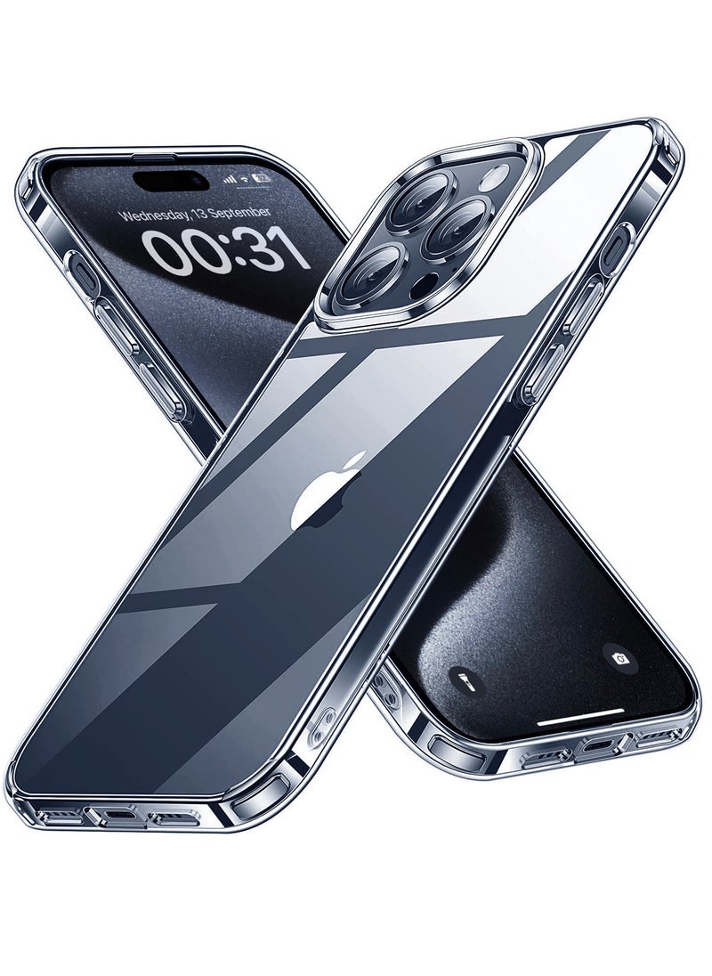 YoYoTech iPhone 15 Pro Case Clear Transparent Anti Yellowing Ultra Thin Shockproof Strong Grade Drop Protection Anti Scratch Hard Back Cover Crystal Clear  - Image 1
