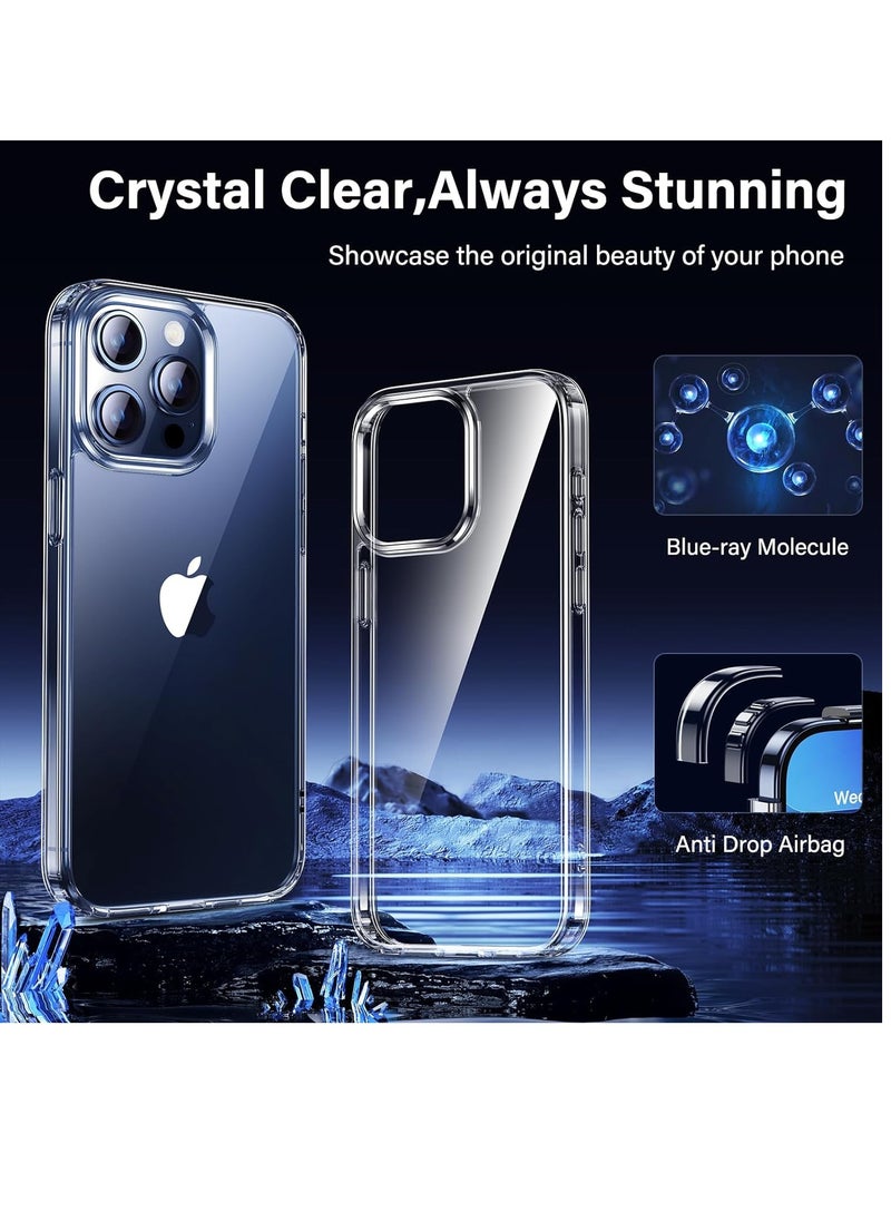 YoYoTech iPhone 15 Pro Case Clear Transparent Anti Yellowing Ultra Thin Shockproof Strong Grade Drop Protection Anti Scratch Hard Back Cover Crystal Clear  - Image 5