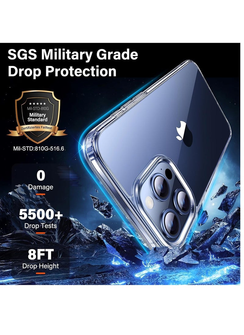 YoYoTech iPhone 15 Pro Case Clear Transparent Anti Yellowing Ultra Thin Shockproof Strong Grade Drop Protection Anti Scratch Hard Back Cover Crystal Clear  - Image 3
