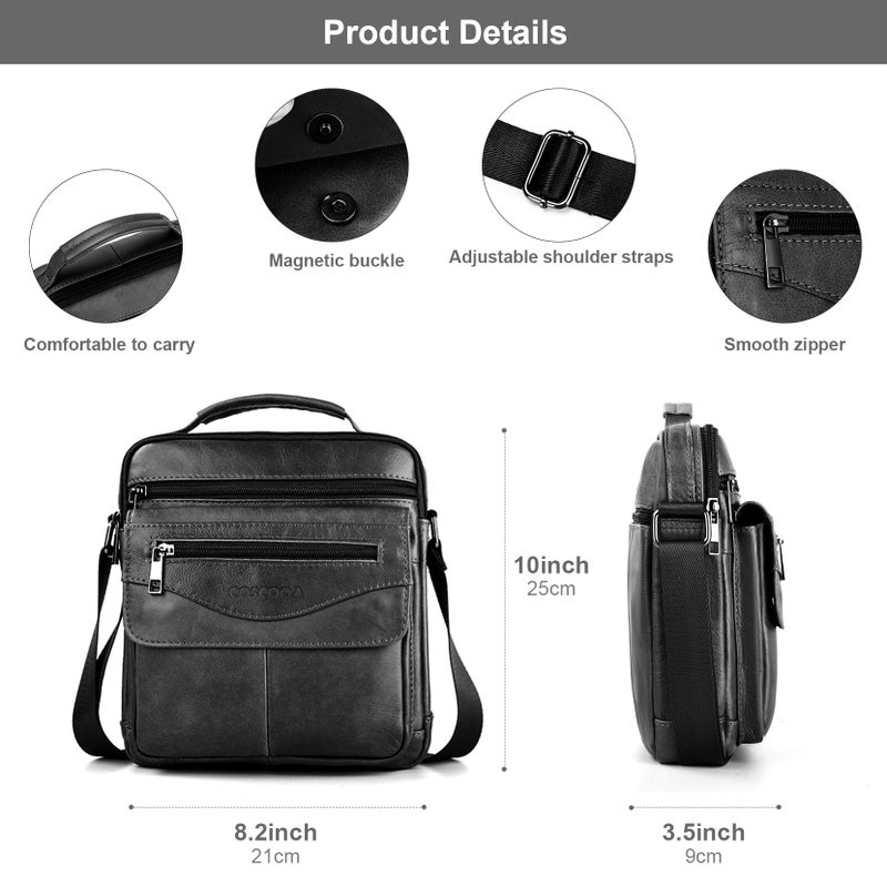 COSCOOA Shoulder Bag for Men Leather Man Bag Man Purse Crossbody Bags for Men Handbag Bag Messenger Satchel Travel bag - Image 3