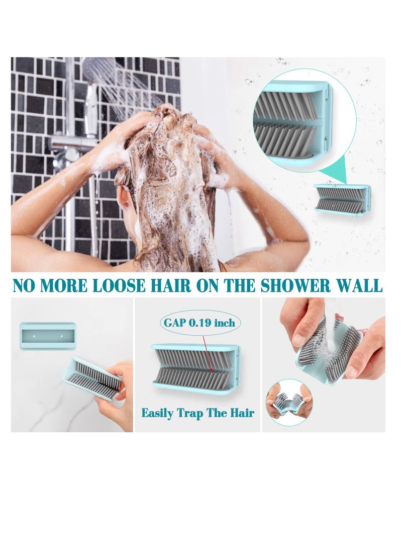 KASTWAVE جامع الشعر لجدار الدش، مصيدة الشعر لصرف الدش، جامع الشعر، مصيدة الشعر المصنوعة من السيليكون، فلتر حوض الحمام (أزرق) - Image 5