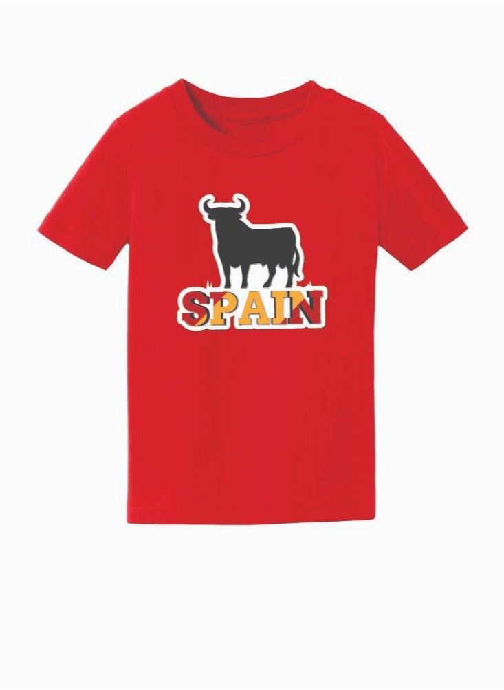 Generic - Spain Kids T-Shirt for Boys - Round Neck Short Sleeve Cotton T-Shirt - Soft and Comfortable Kids Boys Tshirt - Perfect for Spanish Souvenirs - Image 1