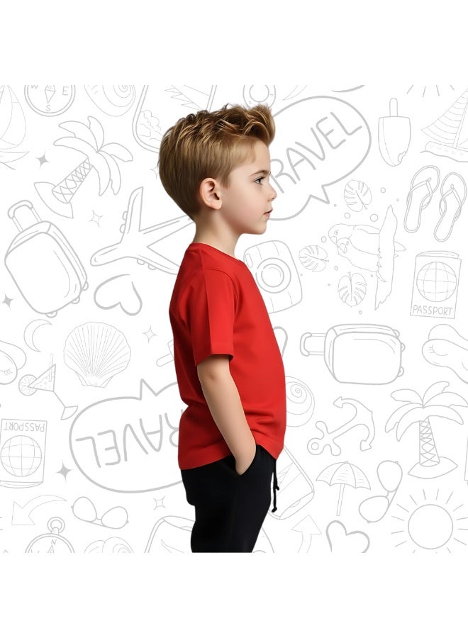 Spain Kids T-Shirt for Boys - Round Neck Short Sleeve Cotton T-Shirt - Soft and Comfortable Kids Boys Tshirt - Perfect for Spanish Souvenirs - Image 5