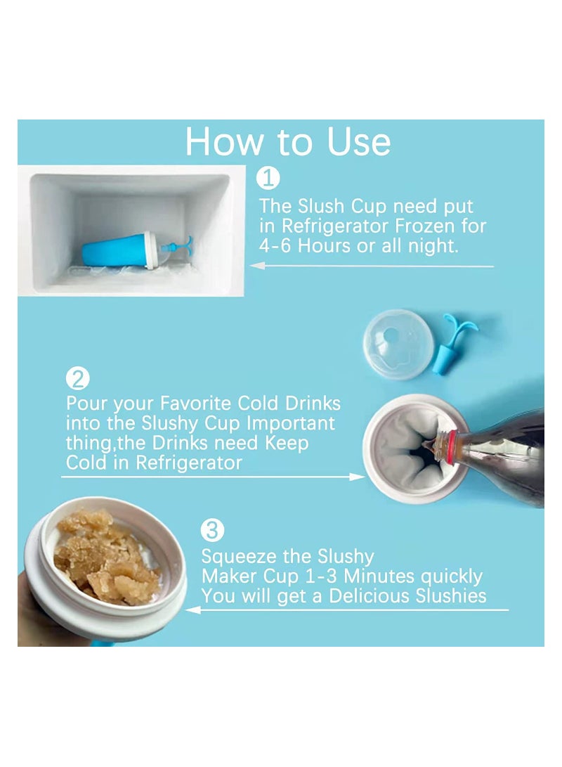 SYOSI صانعة الثلج كوب سفر محمولة مزدوجة الطبقة كوب سيليكا لمشروبات الصيف الساخنة سموذي سيليكون للأطفال والبالغين وردي 300 مل - Image 4