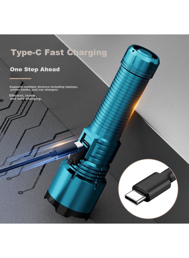 SkyFire Tianhuo Flashlight High Brightness Long Battery Life Outdoor Survival Zoomable Military Laser Rechargeable Home Use - Image 2