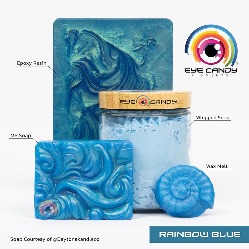 Eye Candy Mica Powder Pigment “Rainbow Blue” (50g) Multipurpose DIY Arts and Crafts Additive | Woodworking, Epoxy, Resin,Natural Bath Bombs, Paint, Soap, Nail Polish, Lip Balm - Image 2