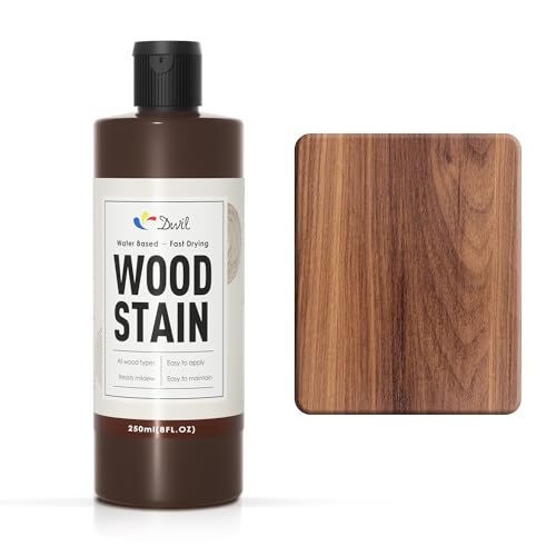 DWIL Water Based Wood Stain - Multiple Finishes, Fast Drying, Indoor and Outdoor Furniture, Wood Paneling, Cabinets and More, Low Odor ＆ Non-Toxic (8.5oz Teak) - Image 1