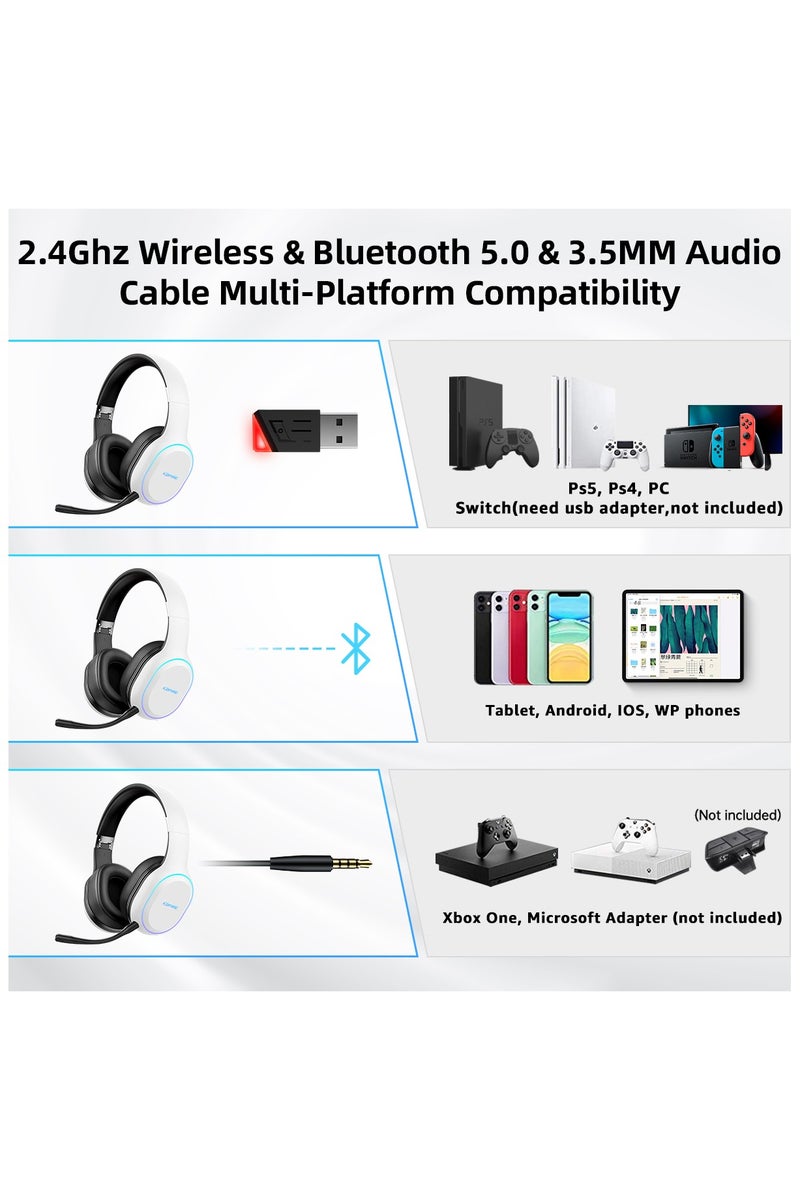 KOFIRE UG-05 Wireless Gaming Headset Wired Bluetooth 2.4GHz for PS5, PS4, Switch, PC, Laptop, Xbox - Image 2