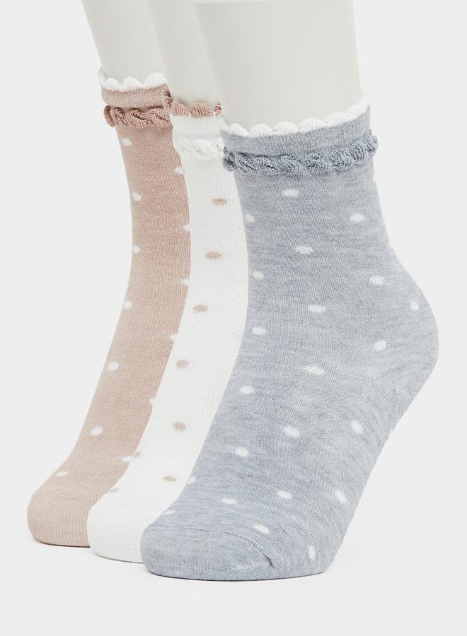 Styli Styli Set of 3 - Polka Dots Crew Socks - Image 1