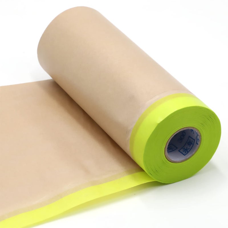 xianshengle Masking Paper Paint Masking Paper with Adhesive20 Inch x 50 Feet Painters Paper Roll Tape and Drape Painters Paper for Auto Body Masking Wall Covering and Paint Masking 20 inch x 50feet 1 - Image 2