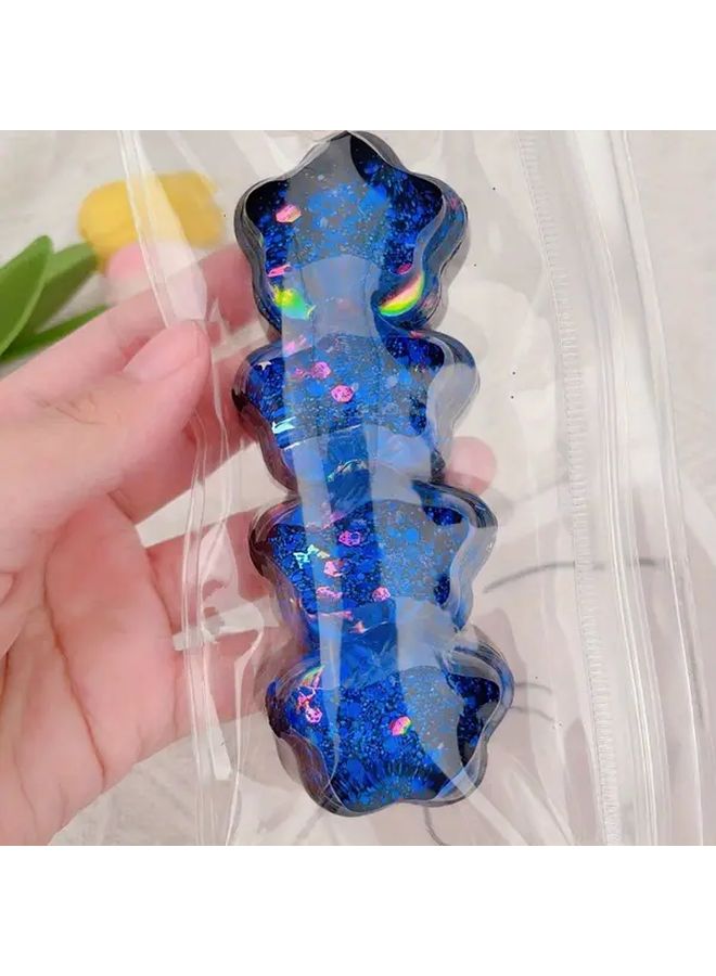 Deep Blue Four Star Squeeze Toy Soft Jelly Sensory Play Kids Gift - Image 3