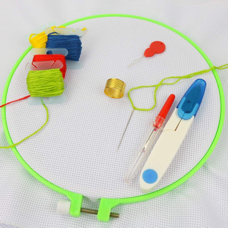 Similane 6 Pieces Embroidery Hoops, Plastic Circle Cross Stitch Hoop Ring 3.4 inch to 10.2 inch (Multicolor) for Embroidery and Cross Stitch - Image 4