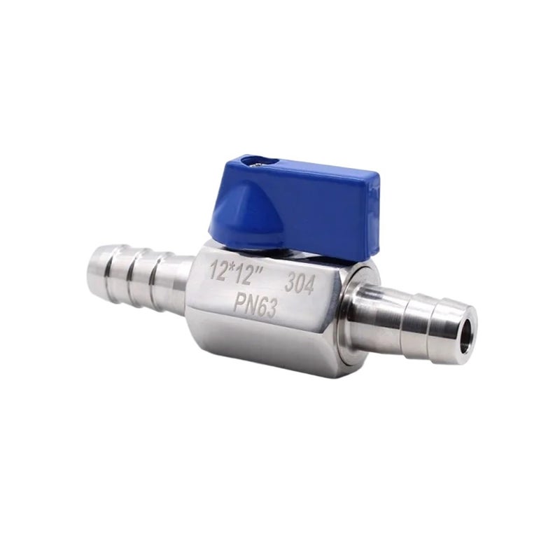 304 Stainless Steel Handle Mini Ball Valve 10X10mm 2Pcs for Water Gas Hose Barb - Image 2