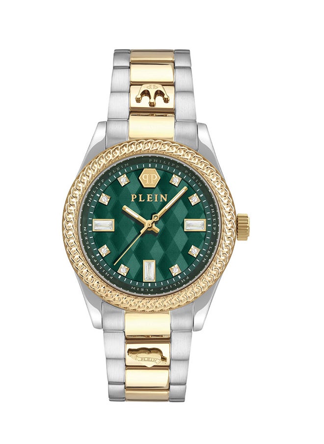 PHILIPP PLEIN - QUEEN Women's 38mm Watch by Philipp Plein with Emerald Green Dial, Gold & Stainless Steel Case, Crystal-Indices, Regal Design & 50m Water Resistance - Image 1