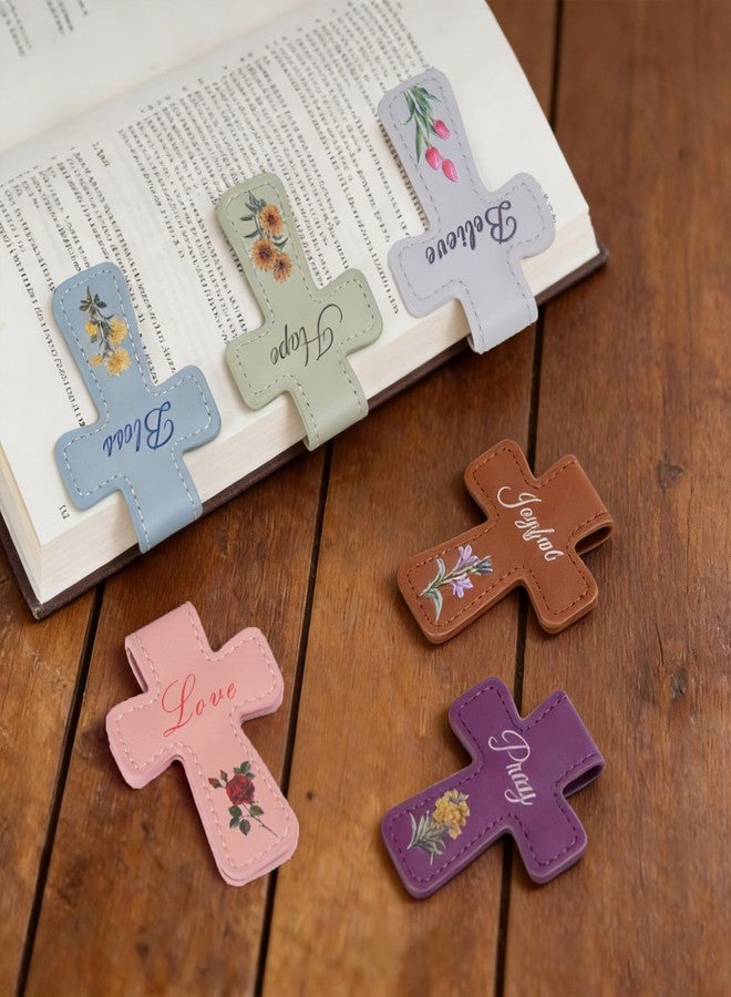Cacukap 2 Pcs Bible Magnetic Leather Bookmarks - Double-Sided Christian Cross Leather Page Clips, Religious Easter Verse Gift for Women Men Students Teachers Book Lovers, Father's Day Reading Supplies - Image 4