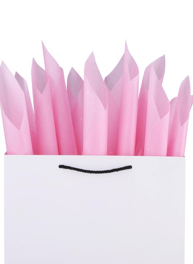 SUNCOLOR 36 Sheets Glitter Pink Tissue Paper for Gift Bags - 20 x 20 inch Sparkling Wrapping Tissue for Crafts & Party Packaging - Image 4