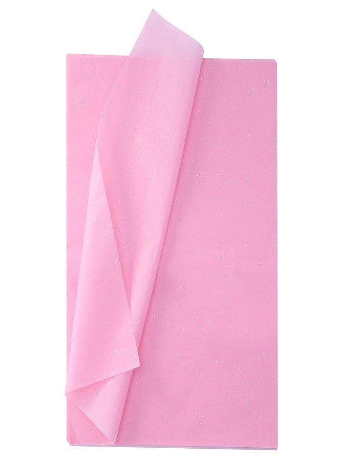 SUNCOLOR 36 Sheets Glitter Pink Tissue Paper for Gift Bags - 20 x 20 inch Sparkling Wrapping Tissue for Crafts & Party Packaging - Image 3