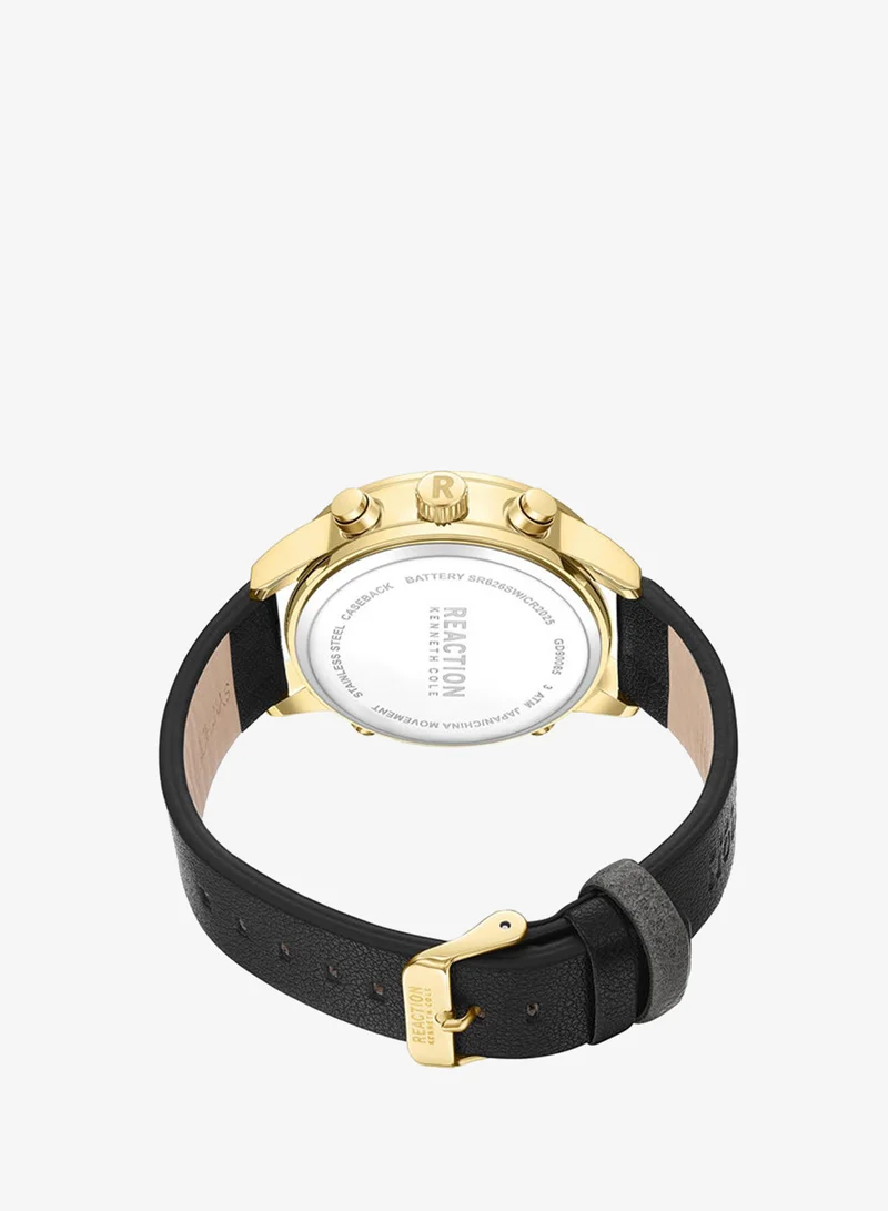 Kenneth Cole Reaction  Kenneth Cole Reaction Analogue - Digital Gents Watch With Black Synthetic Leather Strap 45mm - KRWGD9006502 for Men | Best Price UAE