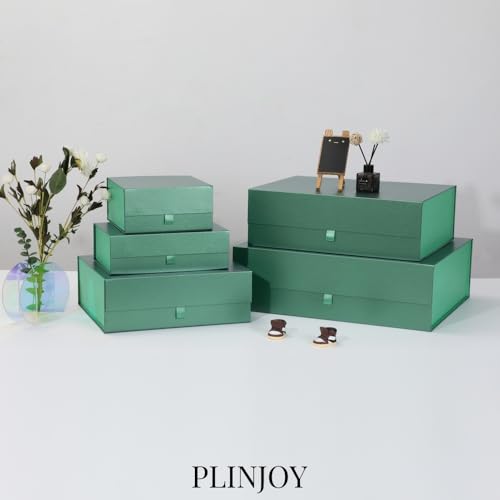 PLINJOY Large Gift Box 135x118x47 Inches Green Gift Boxes for Presents with Magnetic Closure Lid Luxury Gift Box Rectangle Collapsible Boxes for Gift Packaging - Image 3