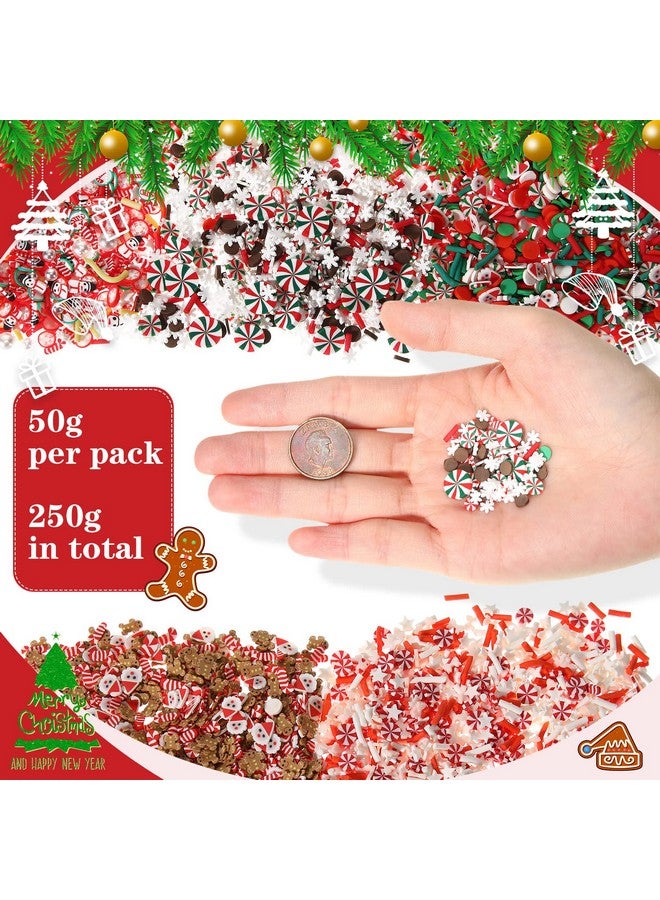 250 Grams Christmas Fake Chocolate Candy Sprinkles Tiny Polymer Clay Embellishments Xmas Polymer Clay Slices Soft Clay Diy Decoration For Resin Nail Scrapbook Charm Diy Art Crafts Making Supply