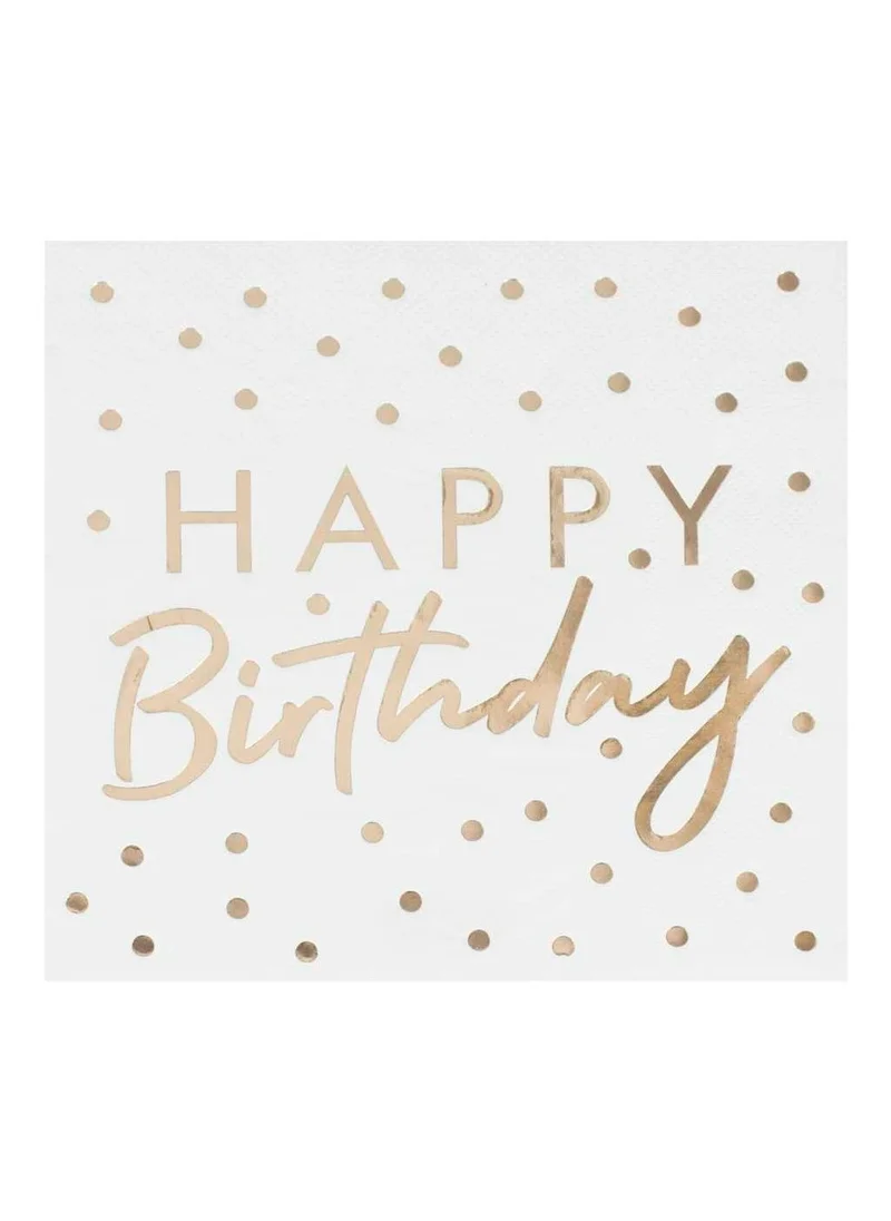Ginger Ray Gold Foiled Happy Birthday Napkin