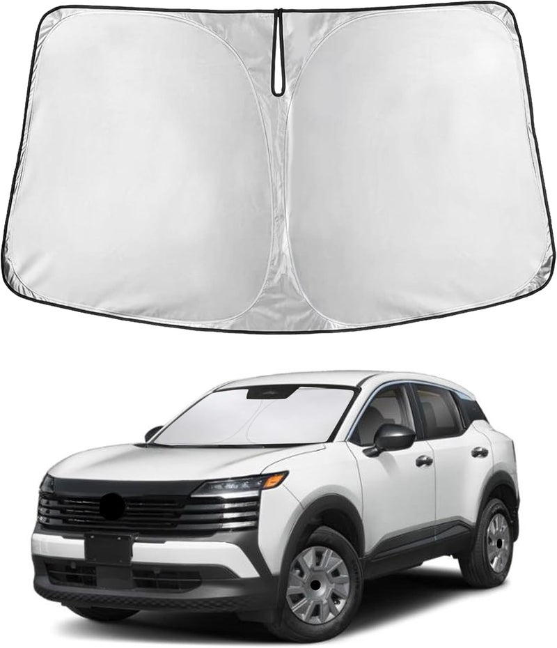 EcoNour Windshield Sunshade for Nissan Kicks 2025–2026 | Custom Fit Front Window Sun Shade | Blocks Harmful UV Rays & Reduces Heat | Foldable Sun Visor with Storage Pouch - Image 1
