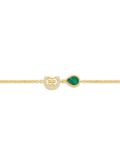 CERRUTI 1881 Eletra Gold Plated Stainless Steel Malachite and Crystals Bracelet for Women  - Image 2