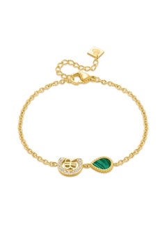 CERRUTI 1881 Eletra Gold Plated Stainless Steel Malachite and Crystals Bracelet for Women  - Image 1