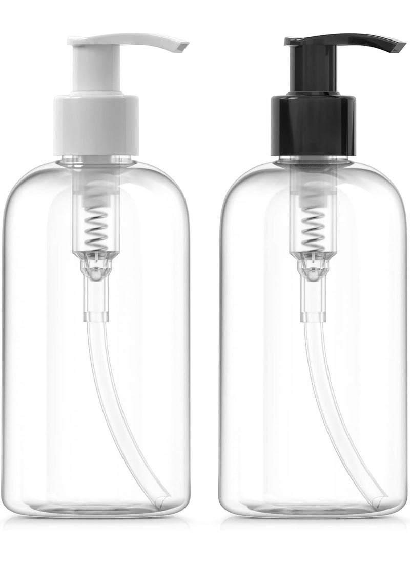 PHARCOS - PHARCOS 2 PCS Refillable Shampoo and Conditioner Combo Bottles with Pump 10oz 300ml Clear Transparent Plastic Pump Bottles Dispenser Empty BPA Free Leak Proof Hand soap Dispenser Set - Image 1