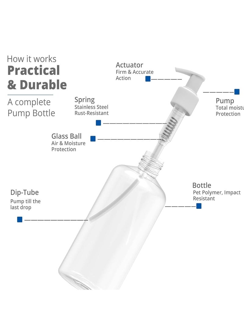 PHARCOS - PHARCOS 2 PCS Refillable Shampoo and Conditioner Combo Bottles with Pump 10oz 300ml Clear Transparent Plastic Pump Bottles Dispenser Empty BPA Free Leak Proof Hand soap Dispenser Set - Image 1