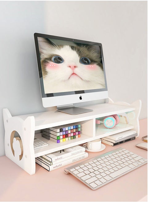 Desktop Organizer Monitor Stand Office Heightened Base Neck Protection Shelf Desktop Computer Booster Stand
