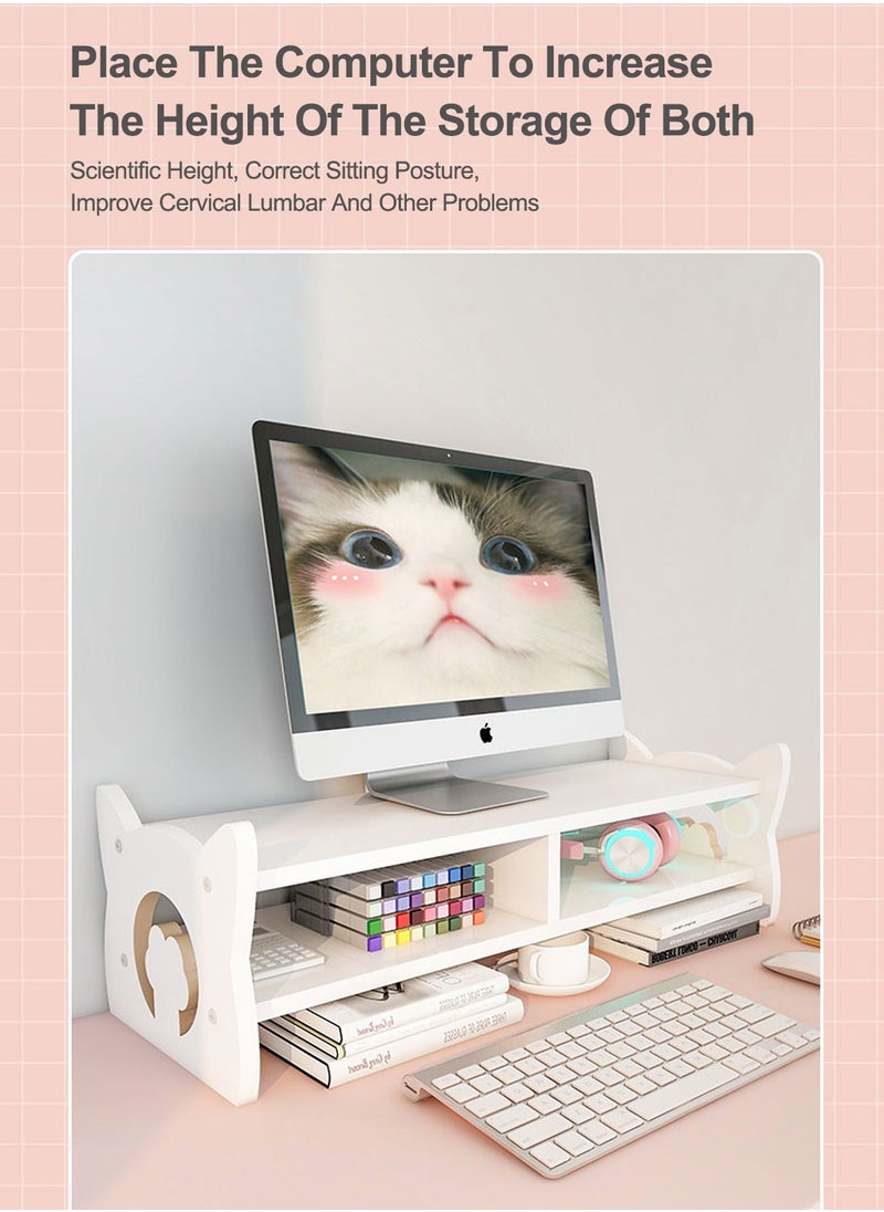 Desktop Organizer Monitor Stand Office Heightened Base Neck Protection Shelf Desktop Computer Booster Stand